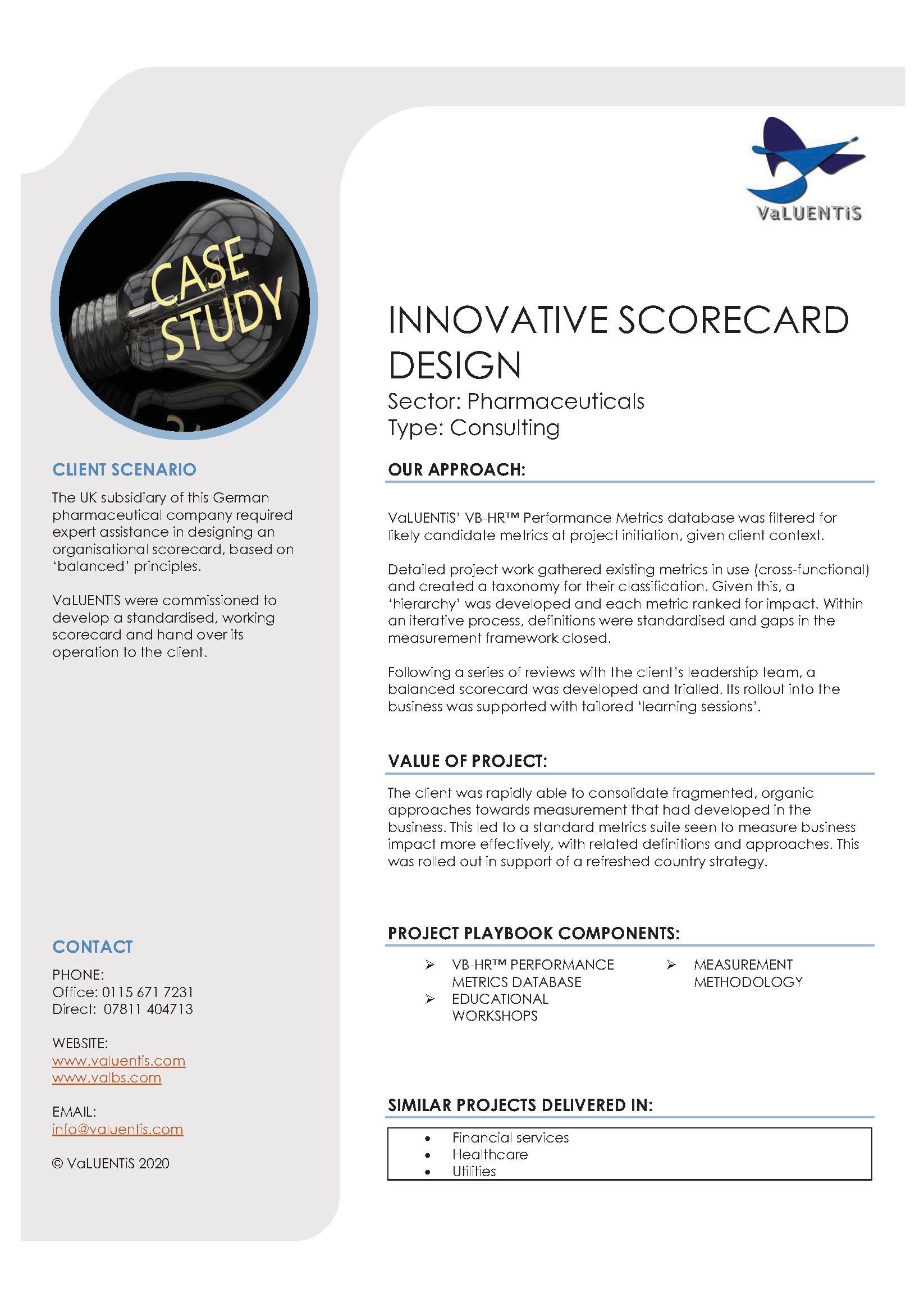 Innovative Scorecard Design