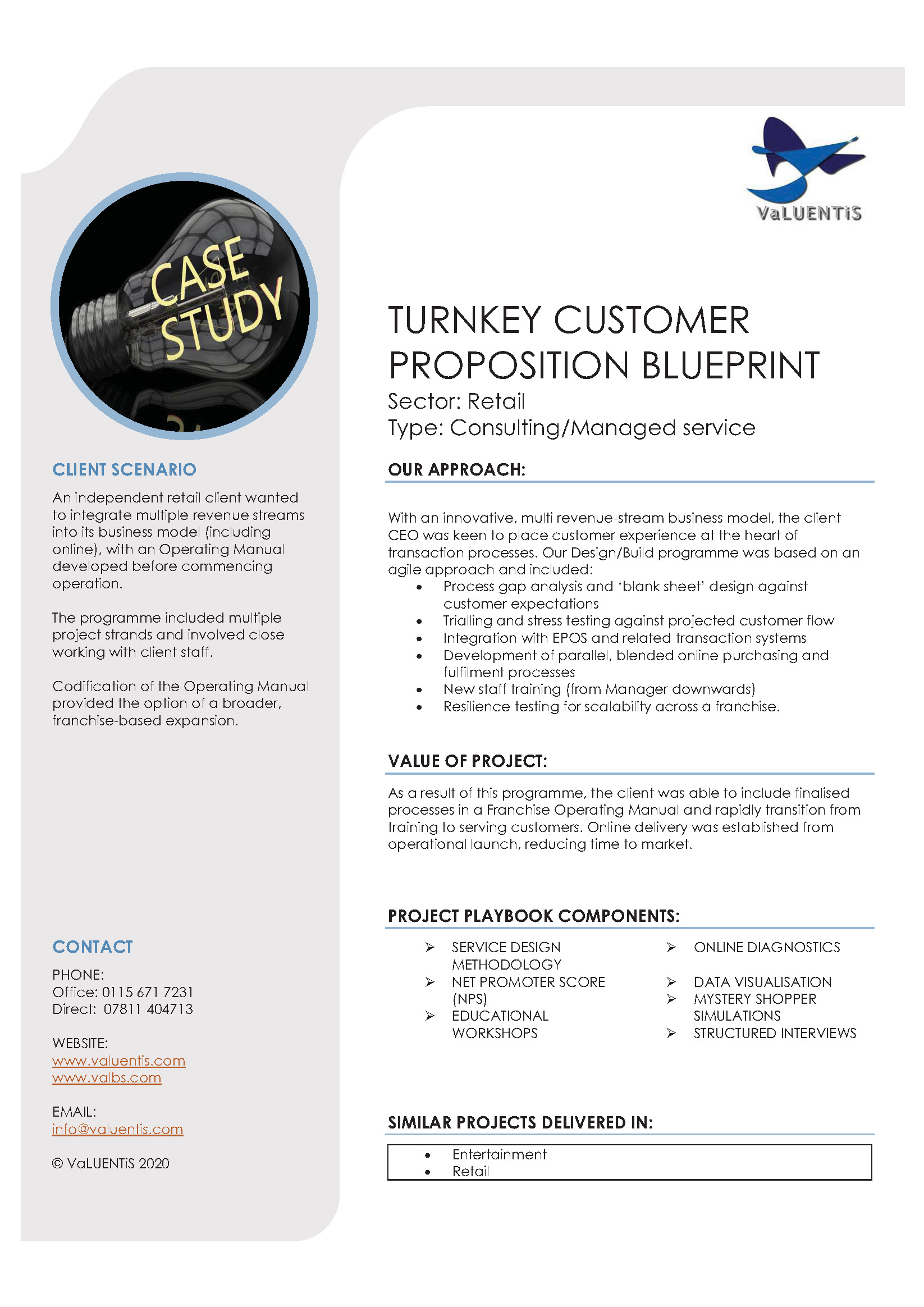 Turnkey Customer Proposition Blueprint